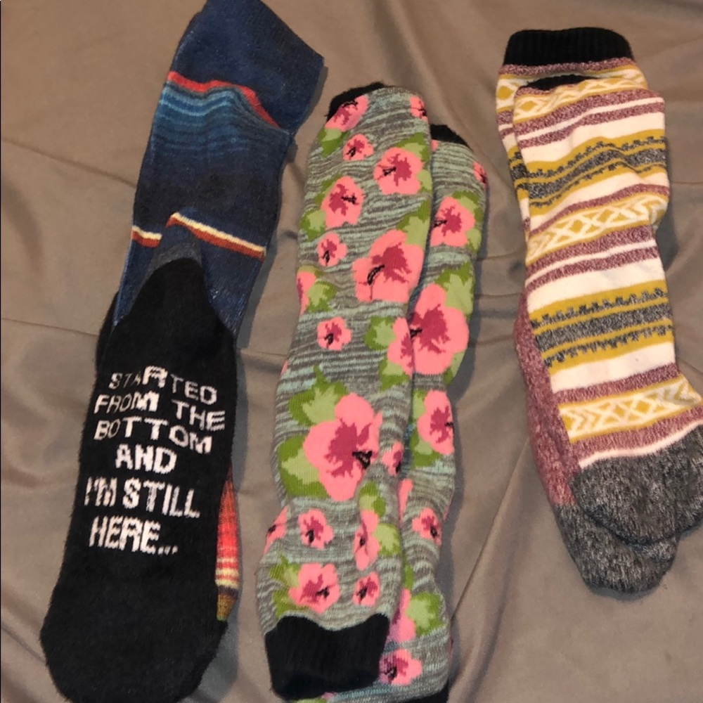 3 pairs of socks for 1!!! Size women’s about 6-8.5